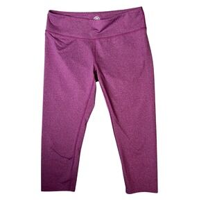 REI Co op Women's Purple Athletic Leggings L Yoga Outdoors Capri Pants Exersize